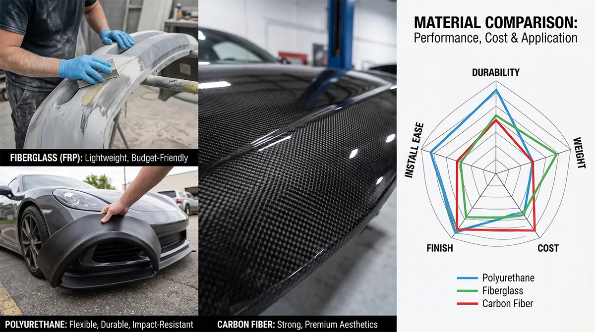 Fiberglass vs. Polyurethane vs. Carbon Fiber: Which Body Kit Material Should You Choose?