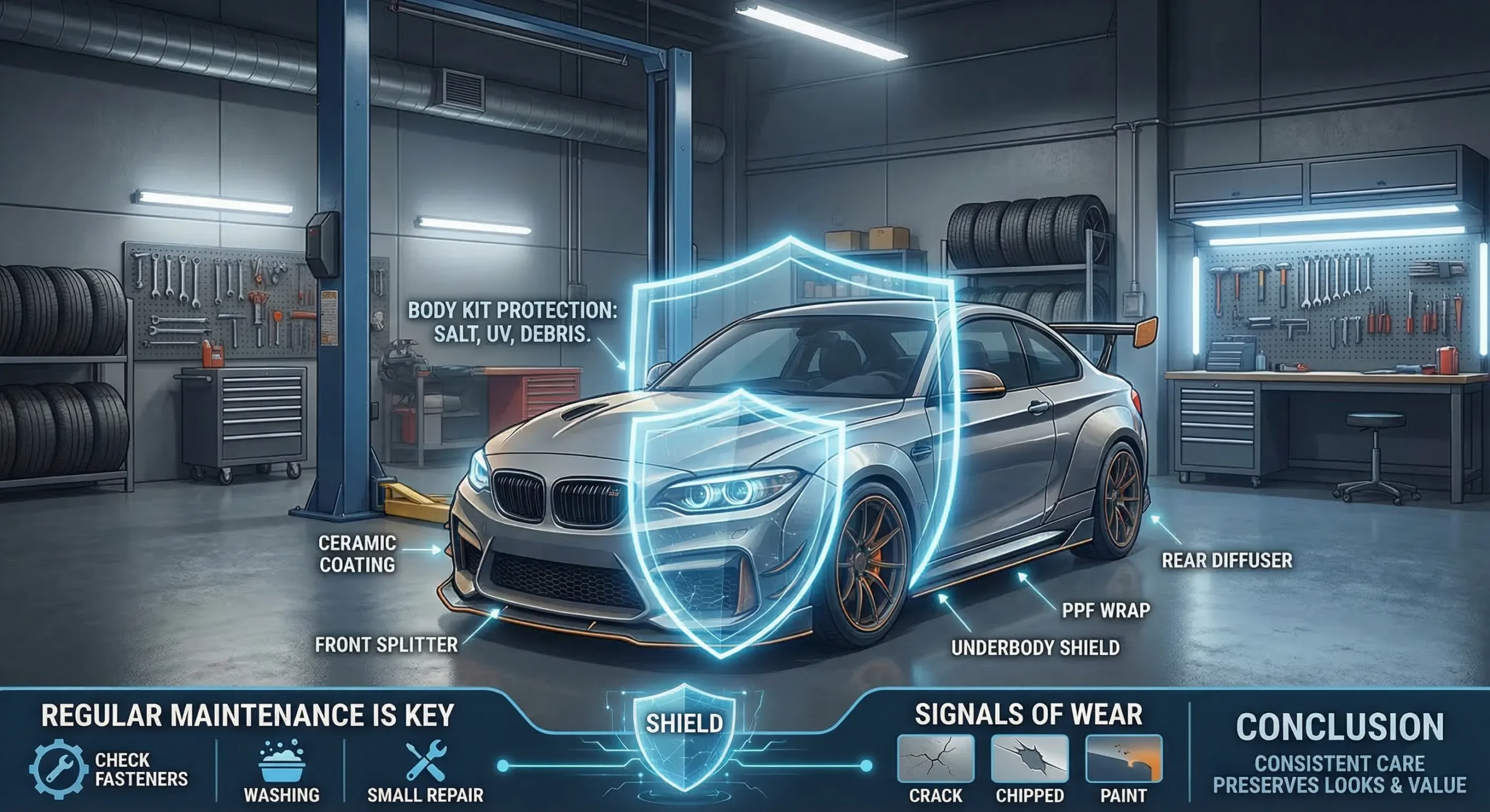 How to Protect the Car and Its Body Kit from Road Salt, UV Damage and Debris